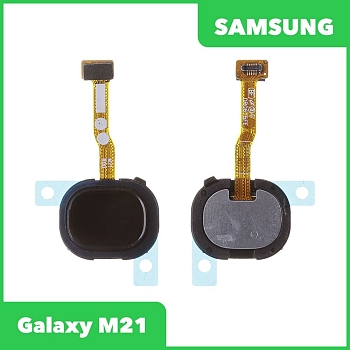 Шлейф для Samsung Galaxy M21 SM-M215 сканер отпечатка пальцев (черный)