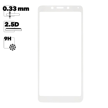 Защитное стекло "LP" для Xiaomi Redmi 6A Thin Frame Full Glue с рамкой 0.33 мм, 2.5D, 9H, белое