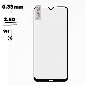 Защитное стекло "LP" для Xiaomi Redmi Note 8 2021 Thin Frame Full Glue Glass 0.33 мм, 2.5D, черное
