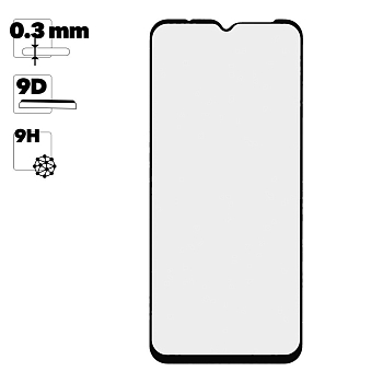 Защитное стекло для Xiaomi Redmi 9A Edge To Edge 9H Glass Shield 9D 0, 3 мм (желтая подложка)