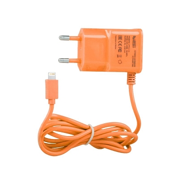 Сетевое зарядное устройство "LP" 1 А для Apple Lightning 8-pin (коробка, оранжевое)
